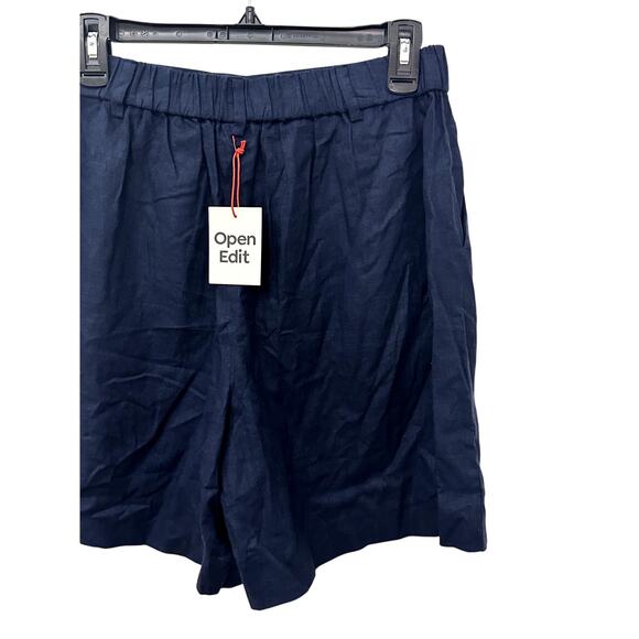 Open Edit Shorts Linen Blend High Rise Comfortable Fit Blue Women's Medium NWT - Picture 6 of 8